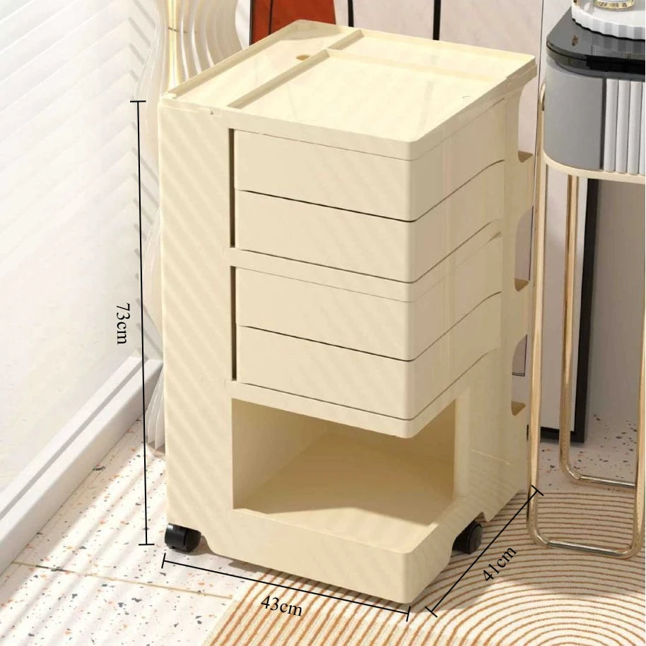Storage cabinet Living room Bedroom Multifunctional rotatable cream wind bedside table trolley snacks cosmetics rack