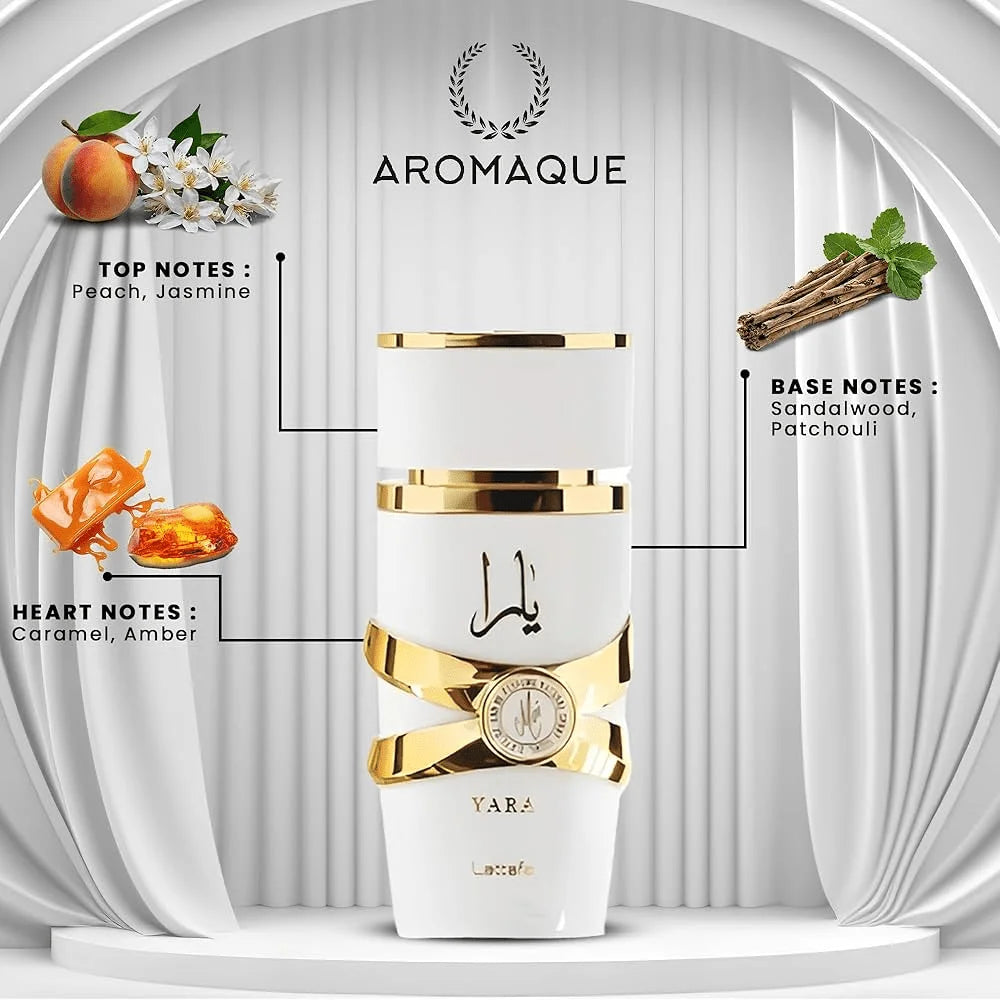 Yara Moi - Floral, Fruity, Gourmand - Eau de Parfum Long-Lasting Fragrance for Women, 3.40 Ounce / 100 ml