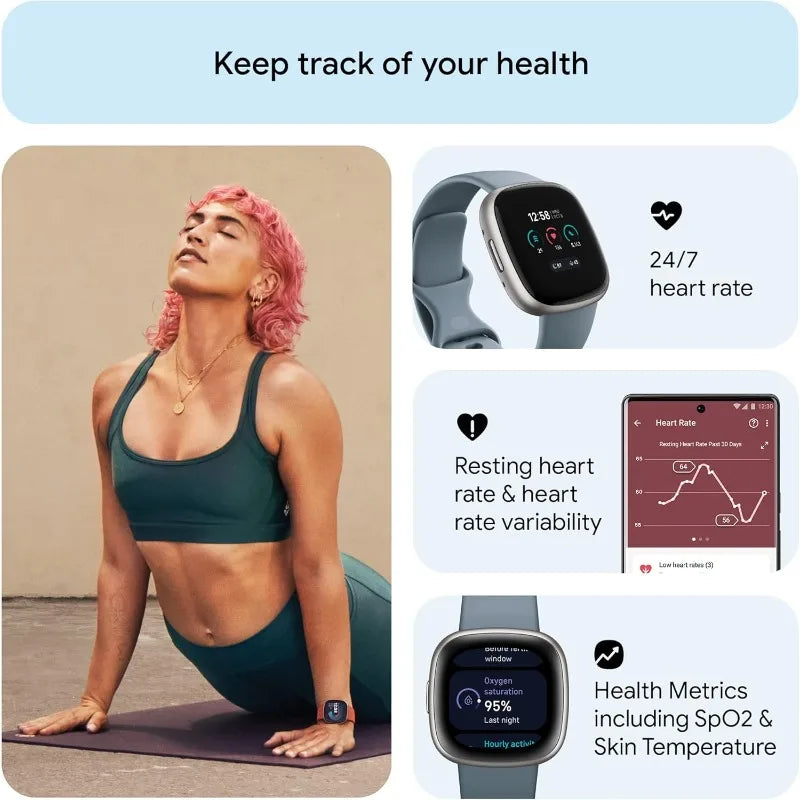 Versa 4 Fitness Smartwatch with Daily Readiness, GPS, 24/7 Heart Rate, 40+ Exercise Modes, Sleep Tracking and more