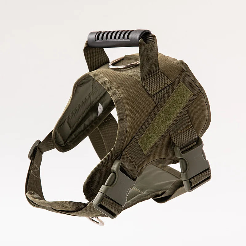 Big Dog Harness Vest Breathable Easy Handle Tactics Dog Collar Medium Strong Nylon Elastic Pet Dog Leash