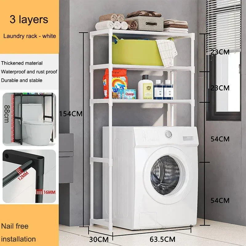 Bathroom Storage Rack Over The Toilet Shelf Multilayer Space Saver Organizer Multi-Functional Wall Hanging Toilet Storage Rack