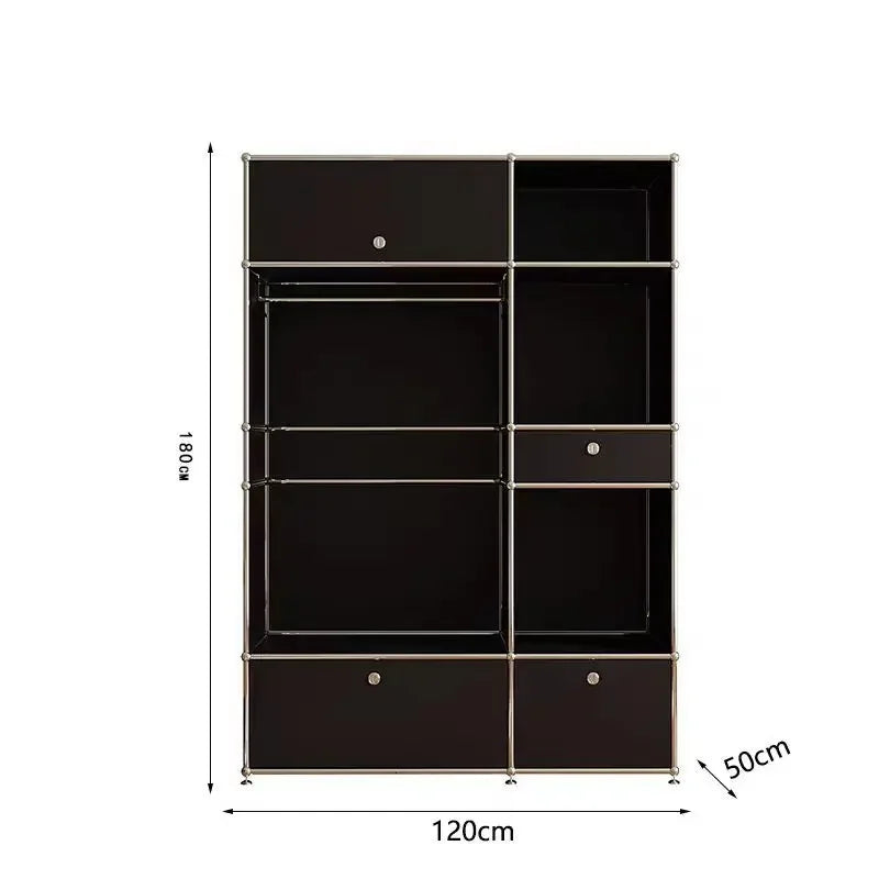 Modern USM Module Wardrobe Floor Coat Rack Household Small Apartment Stainless Steel Hanger Bedroom Storage Cabinet Closet