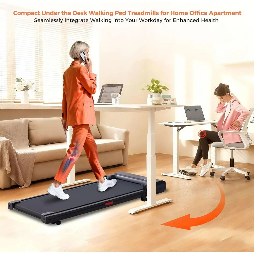 Portable Under Desk Treadmill with Handle, 2026 Upgrade, 3.0HP, 0.6-7.6MPH Speed, 350lbs Capacity