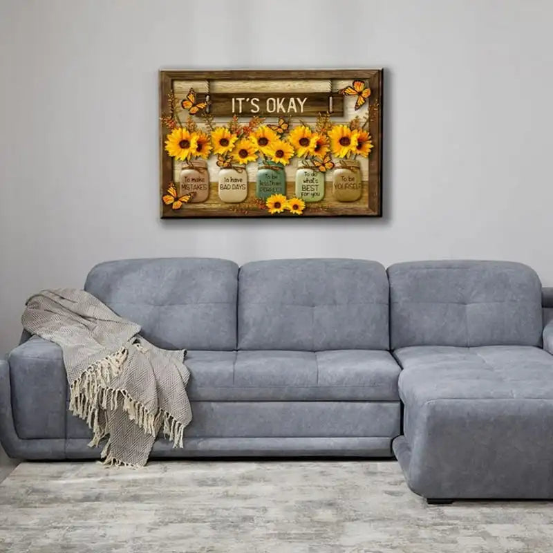 Inspirational Sunflower Canvas Print Wall Art for Home Decor 12x18Inch Pokemon poster Howls moving castle Art print Fallout  Sza