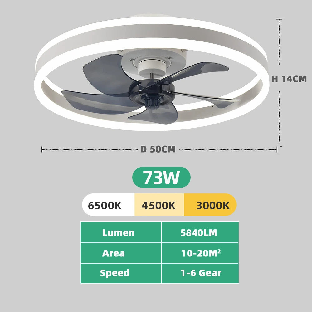 Ceiling Fan Have 6 Speeds Sealing Fan Led Lighting Adjustable Brightness Fan Can Sleep Timing Ceiling Lamp High Chrominance