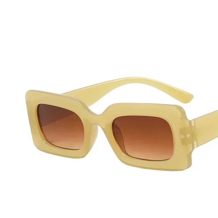 Women's Sunglasses 2025 Fashion Vintage Rectangle Frame Purple Pink Square Glasses Girls Sun Glasses Ladies Eyewear UV400