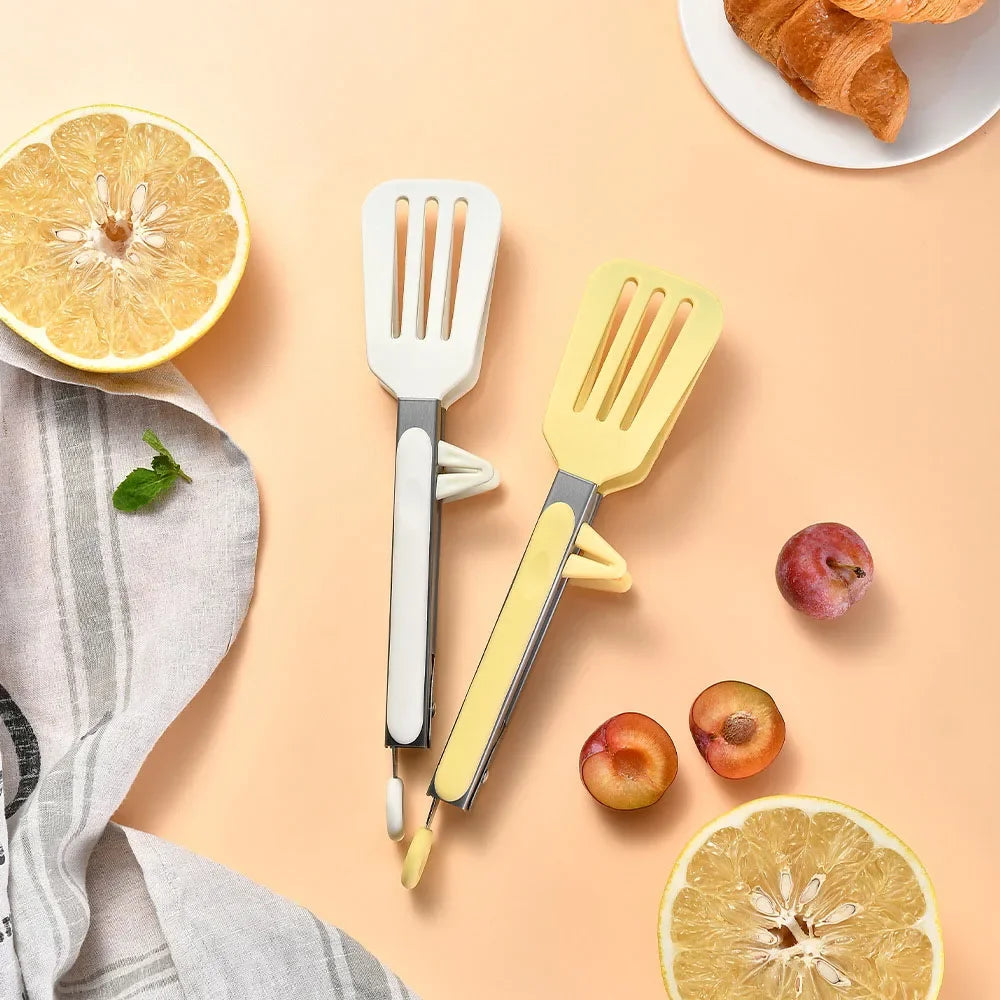 9 Inch Stainless Steel Food Tongs 1/2Pcs Silicone Non-stick Cooking Clips Kitchen Household BBQ Clamp for Salad Outdoor Barbecue