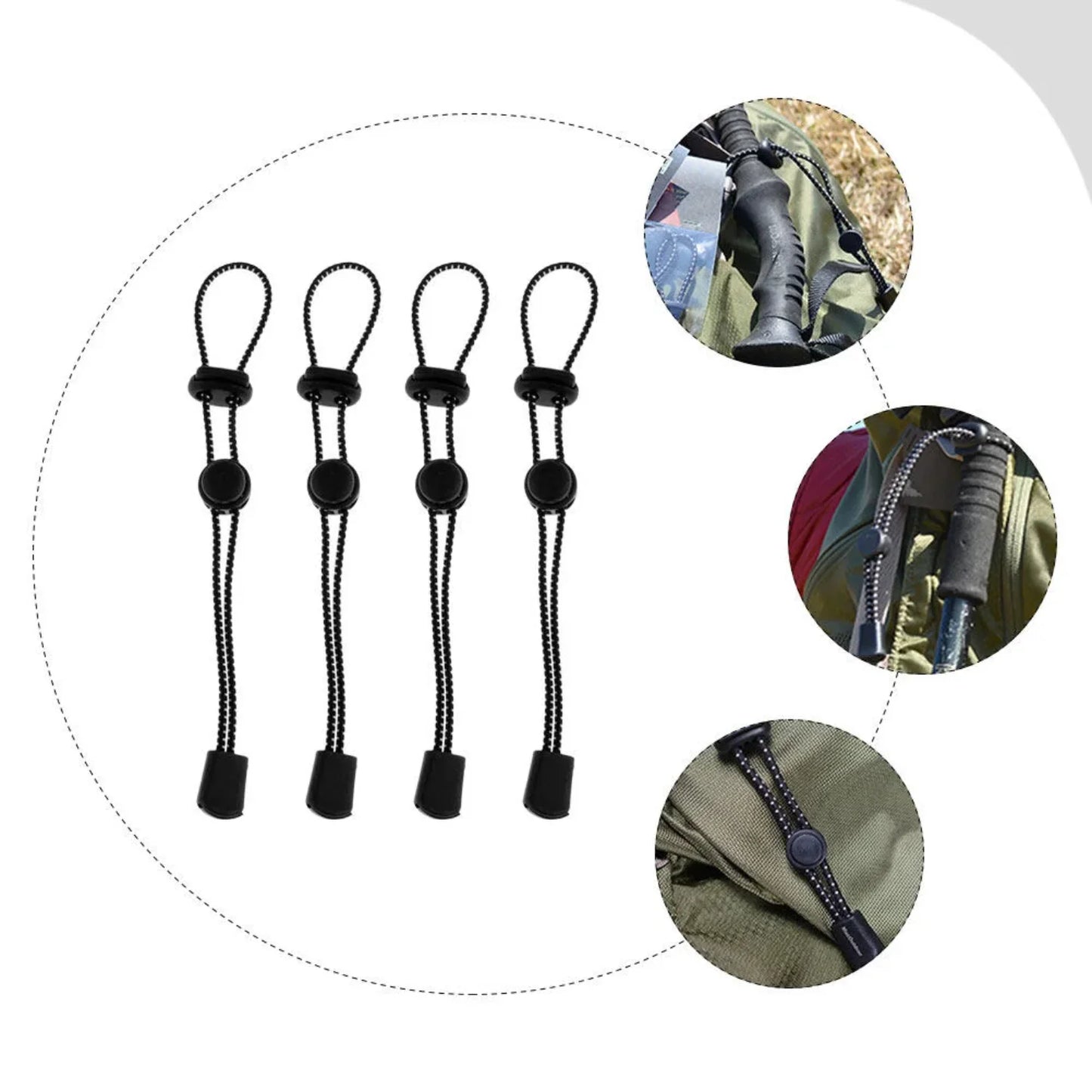 4 Pcs Adjustable Cane Climbing Pole Elastic Rope Lanyard Backpack Strap Stick Hiking Poles Cord Trekking Holder Travel