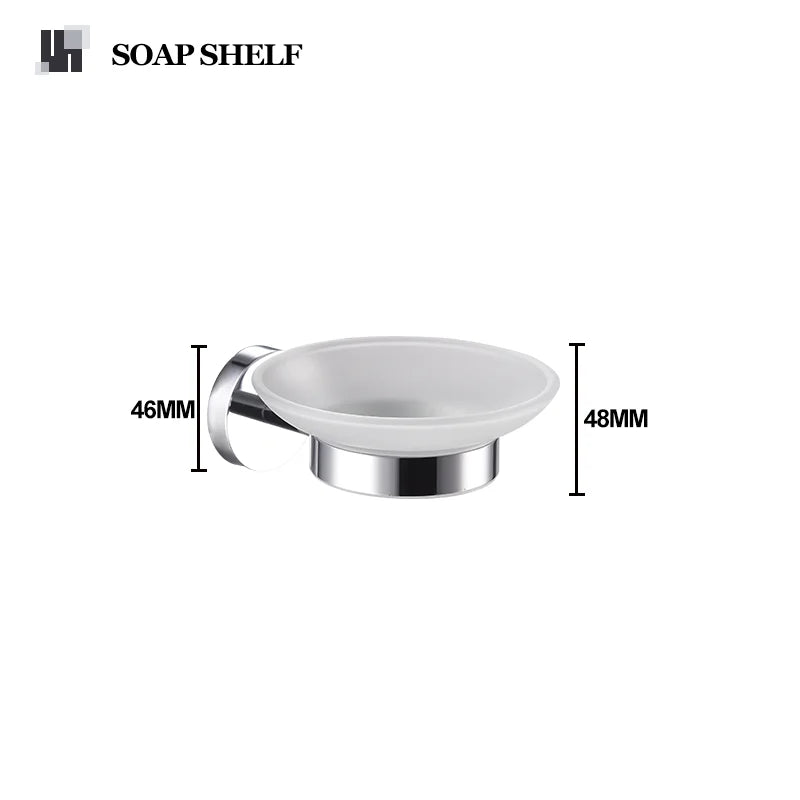 Bathroom Accessories 304Stainless Steel Hardware Kit Wall Mount Clothe Hook Paper Holder Towel Bar Toilet Brush Holder Soap Dish