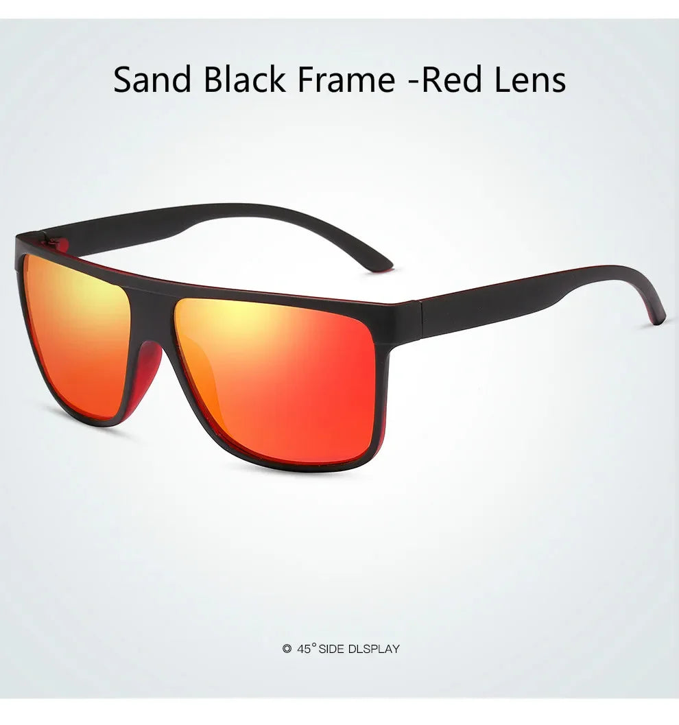 Polarized Sunglasses for Men Women Square Sun Glasses Driving Fishing UV400 With Glasses Case