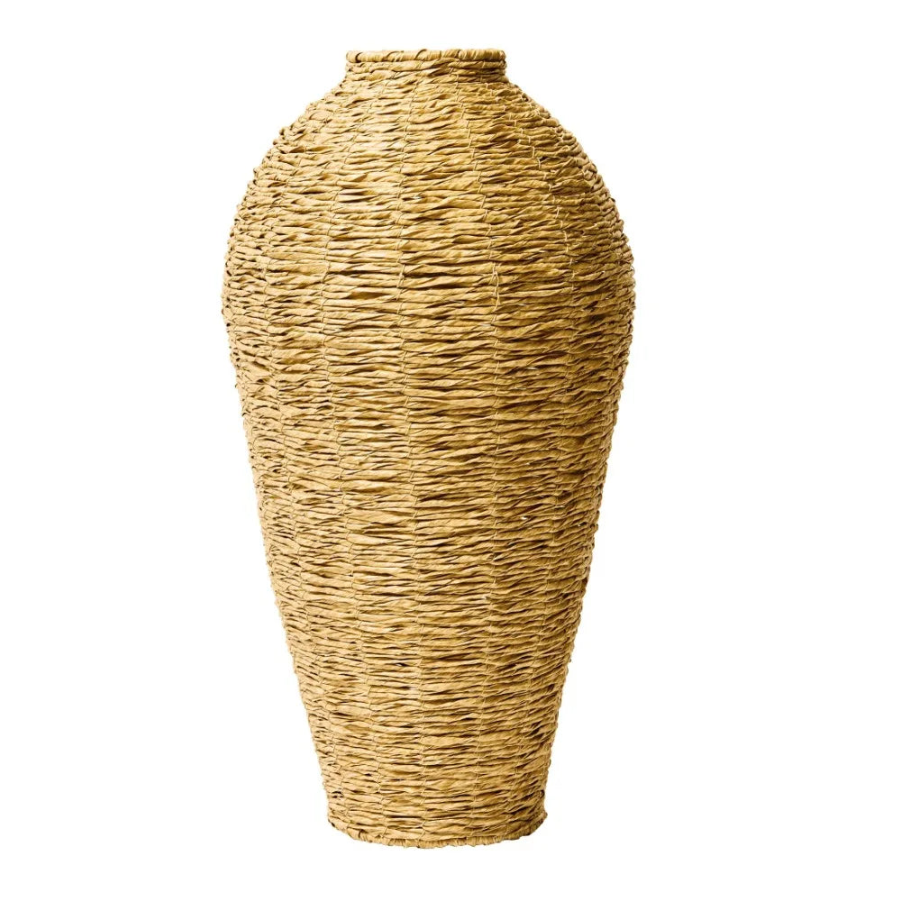 22" Woven Faux Seagrass Floor Vase, Decorative floor vase for your entryway, dining room, living room, and more