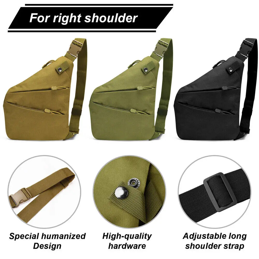 Holster Men's Left Right Nylon Shoulder Bag Anti-theft Bag Chest Bag Hunting Multifunctional Concealed Tactical Storage Gun Bag