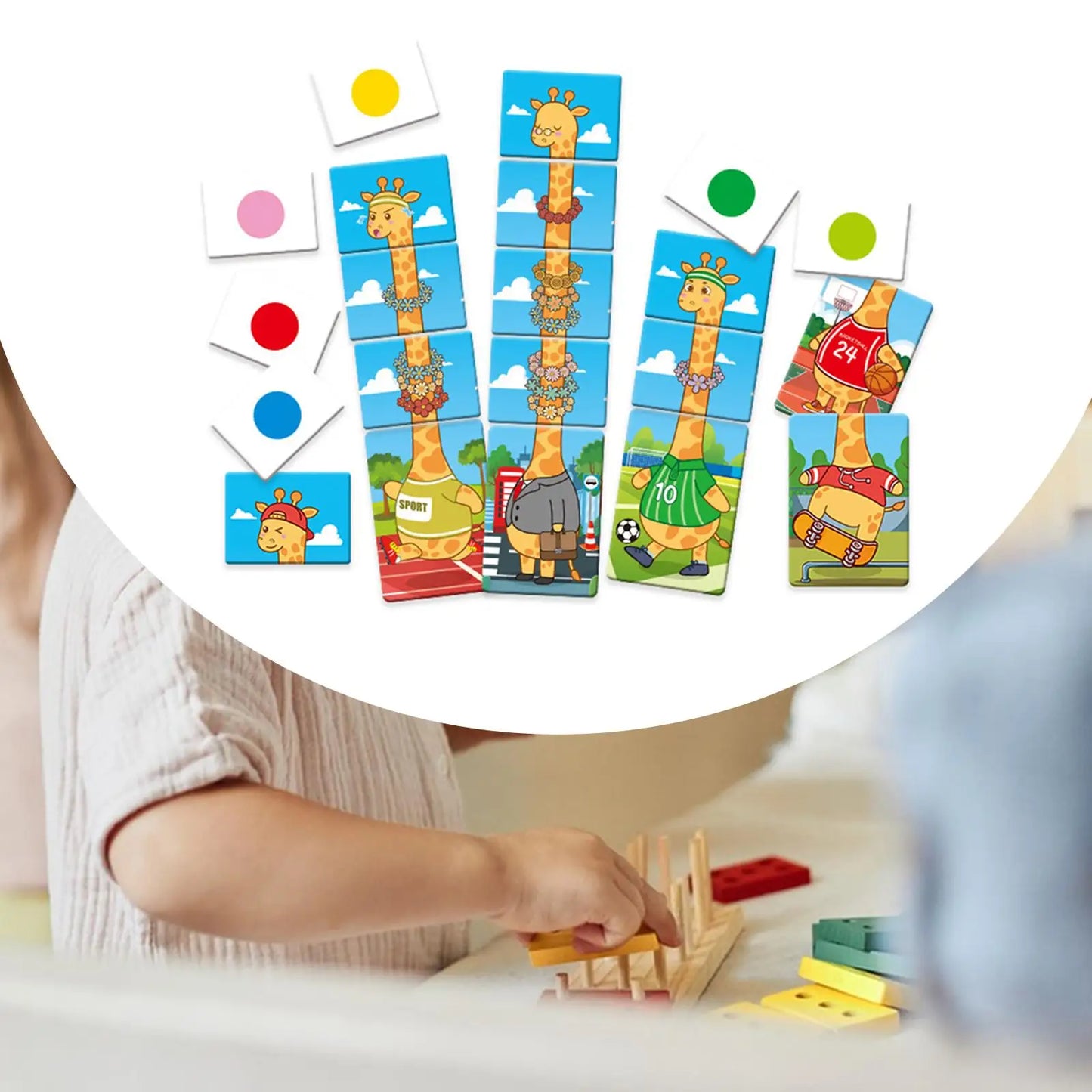 Educational Indoor Games Giraffe Wearing Wreath Developmental Toys