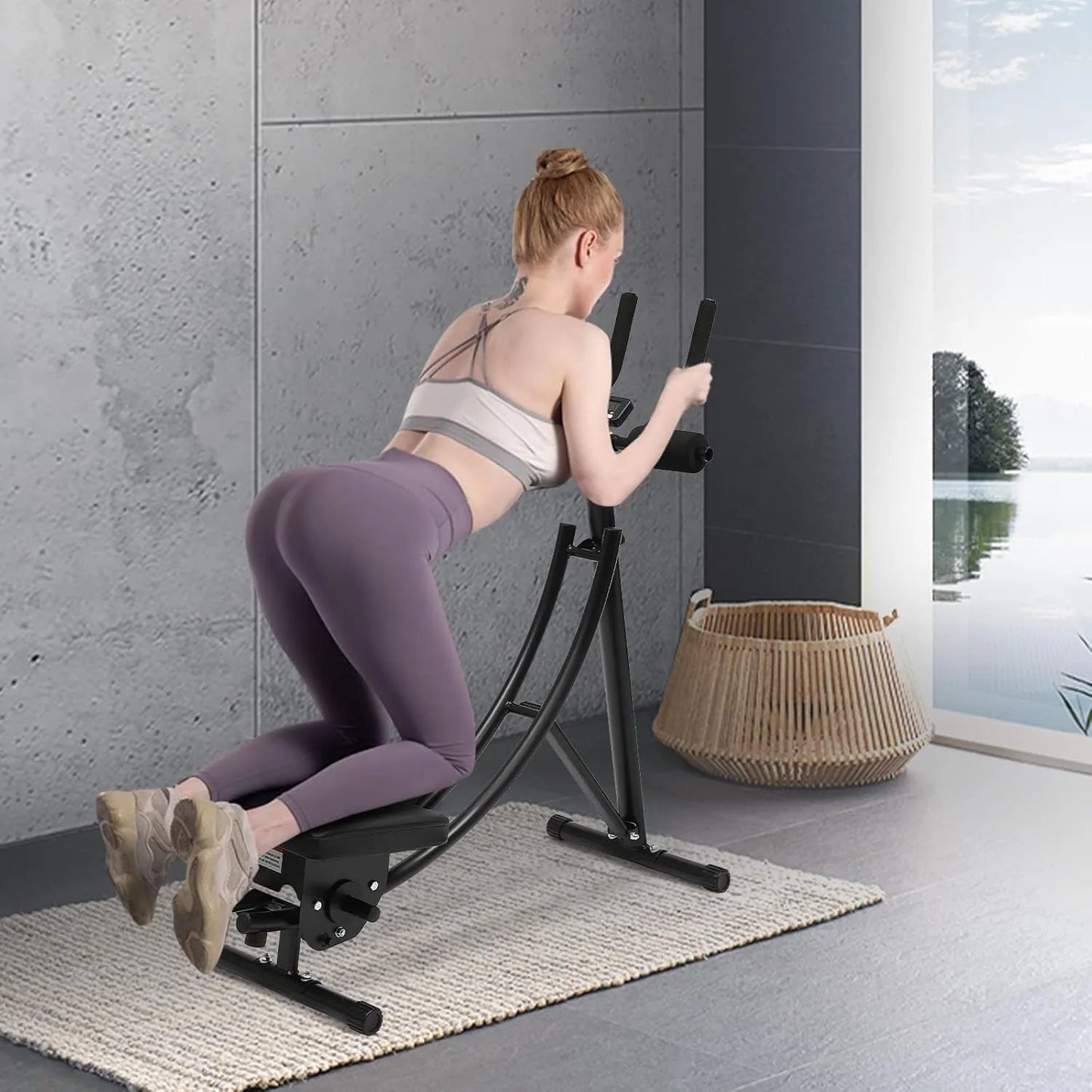 Ab Workout Equipment for Gym, Core Trainer with 3 Intensities Digital Display , Foldable Abdominal Trainer Waist Toner