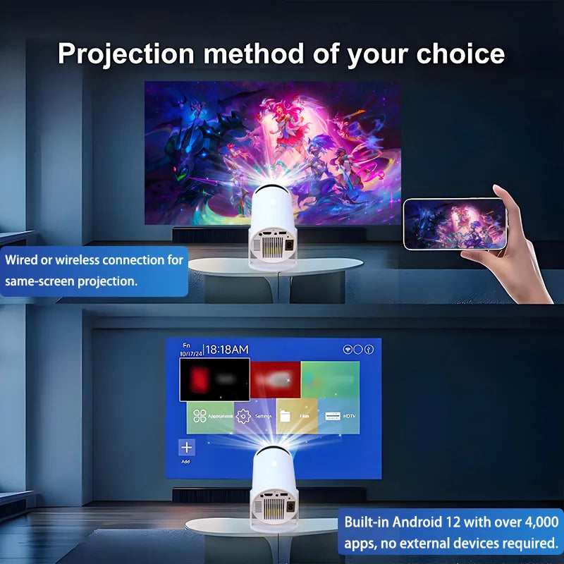 MangoCloud S100 Portable Projector 720p Home Cinema for Parties Gift Compact Size HD Projector for Entertainment