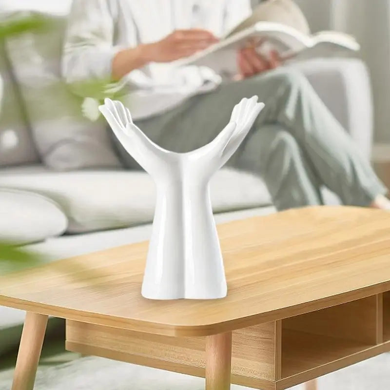 Hand Shape Vase Hand Arm Palm Bouquet Flower Arrangement Accessories Flower Vase Porcelain Handicraft Ornaments Home Decoration