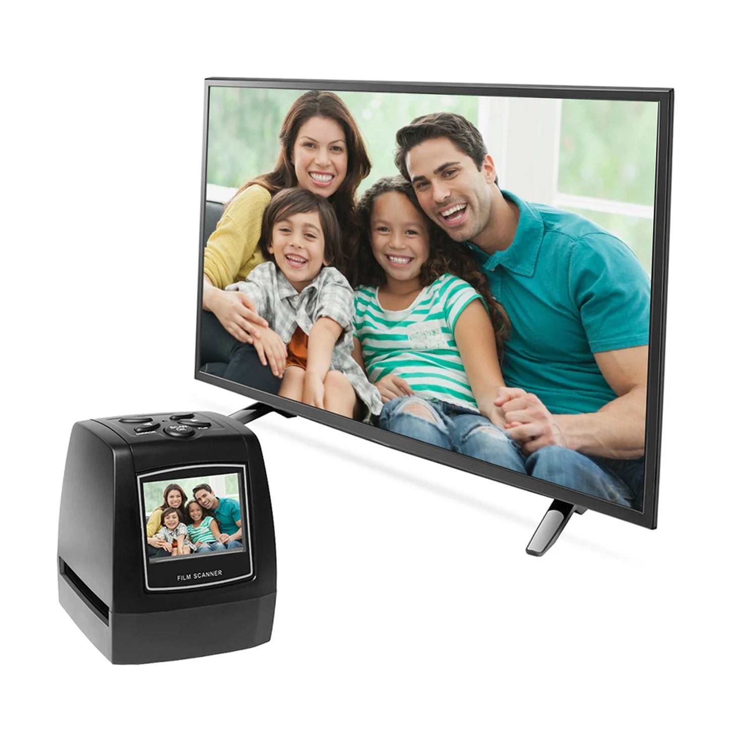 35mm/135mm Digital Film Scanner 2.4in  LCD Screen Film Slide Scanner Support Preview Playback Black scanner film scanner 22mp