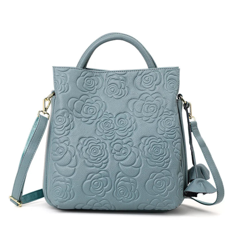 Aidrani Genuine leather women's handbag, large capacity fashionable printed bag, made of cowhide material