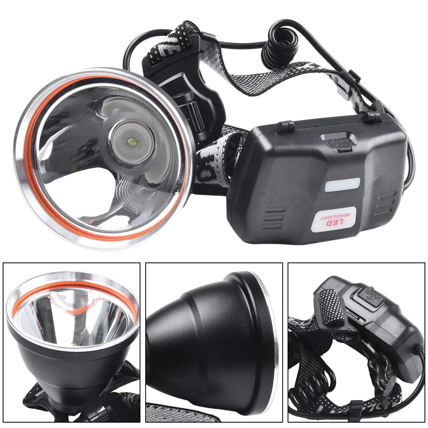 Cycling Hunting Head Torch Flashlight LED Lamp Light Night Fishing Outdoor Life Rechargeable Strong Light Useful
