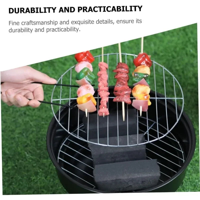 Portable Round Barbecue Grill Small Outdoor Circular Ice Pack Stove Grill Set with Handle for Home Kitchen BBQ Picnic Camping
