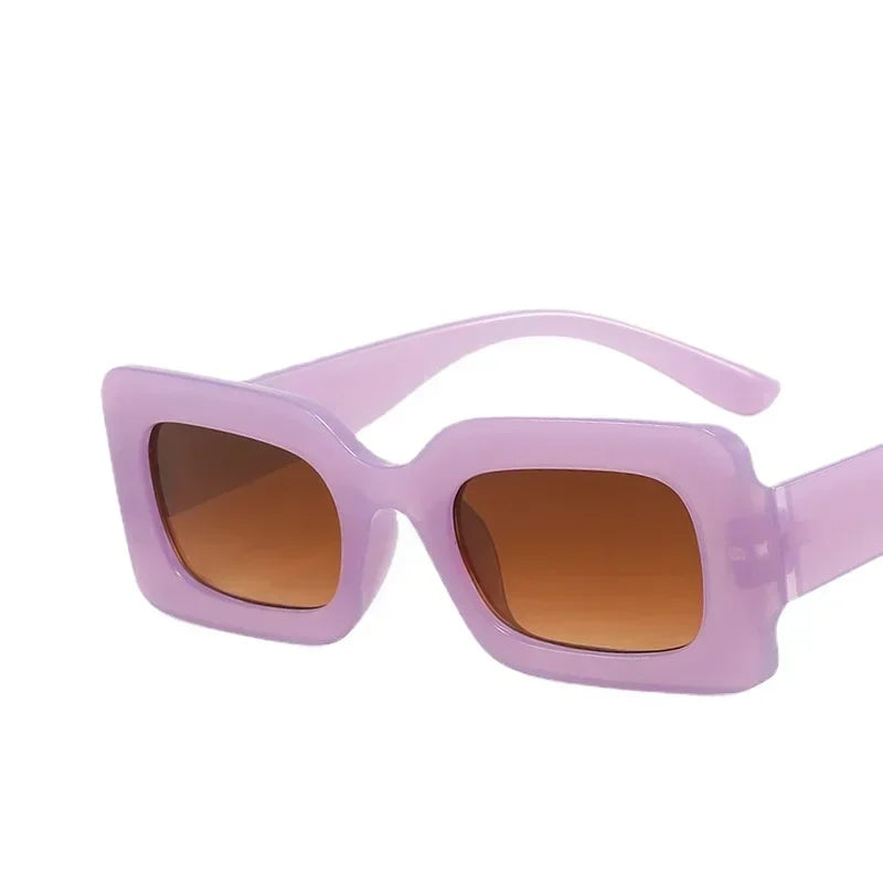 Women's Sunglasses 2025 Fashion Vintage Rectangle Frame Purple Pink Square Glasses Girls Sun Glasses Ladies Eyewear UV400