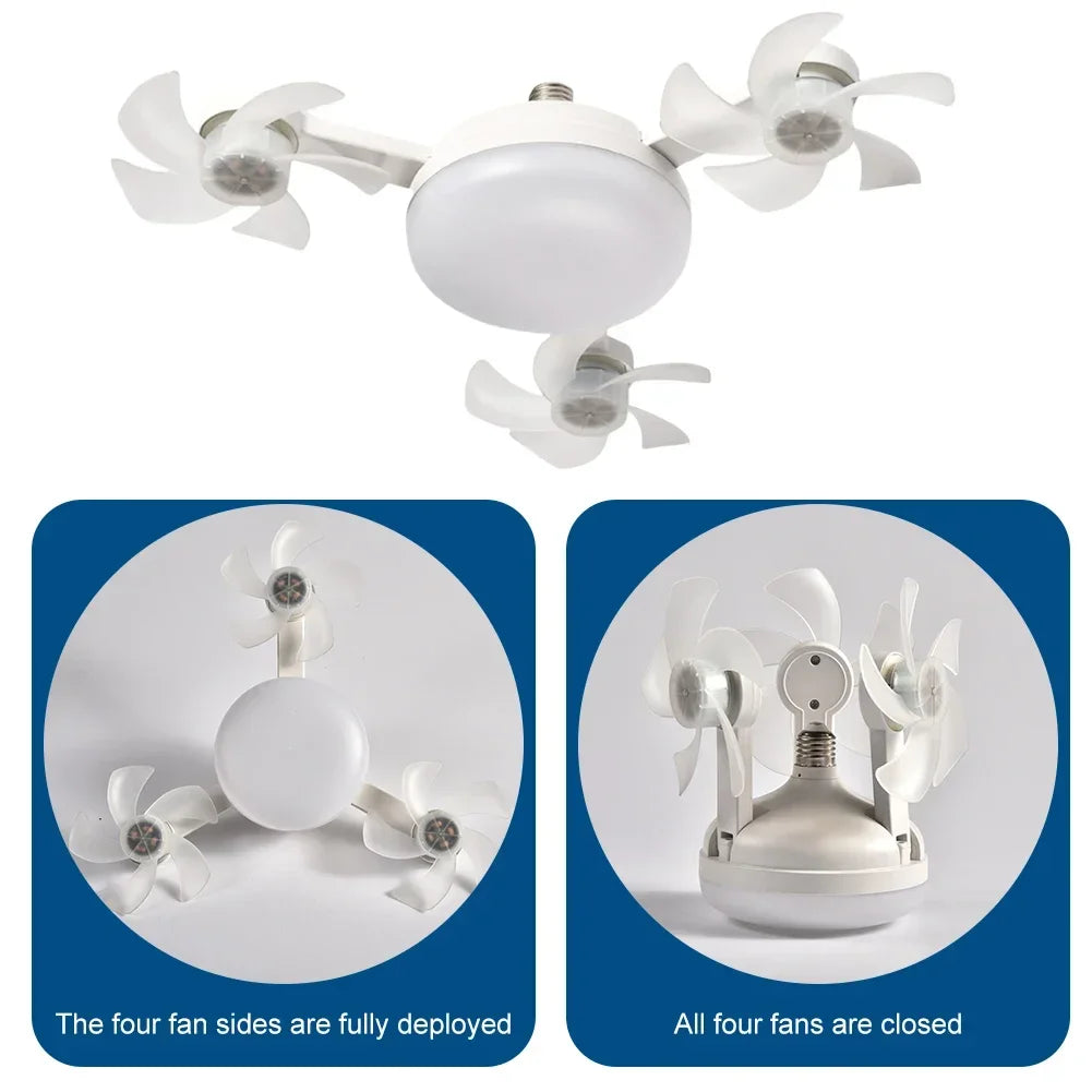 Intelligent ceiling light electric fan light Kitchen high wind power Silent Easy to clean Screw Fan Light Restaurant Fan Eye