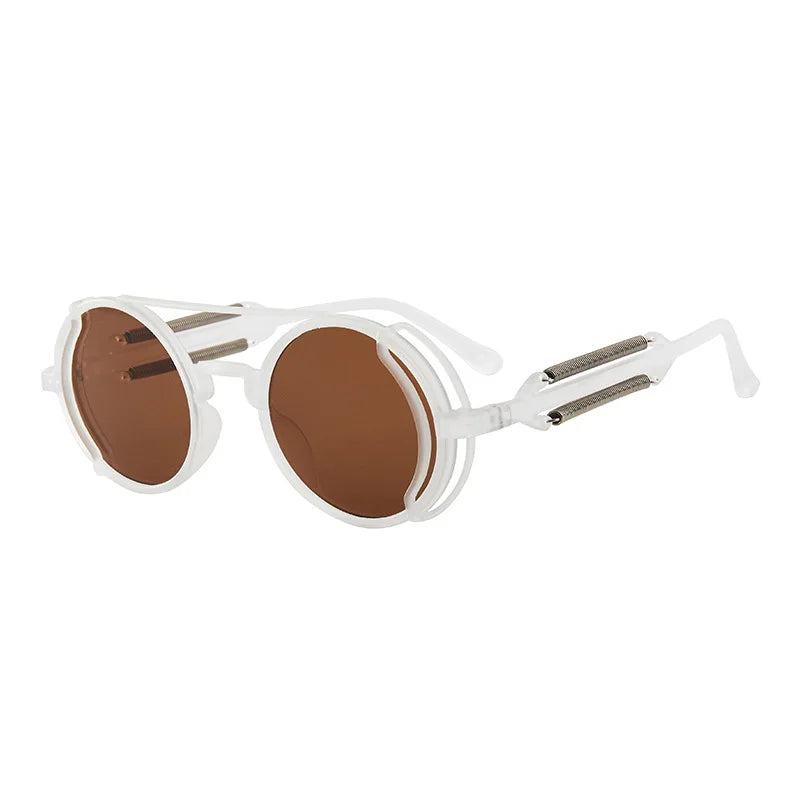 Steampunk Round Sunglasses for Men Luxury Designer Metal Frame Unisex Sun Glasses Men Women Outdoor Riding Sports Sunglasses