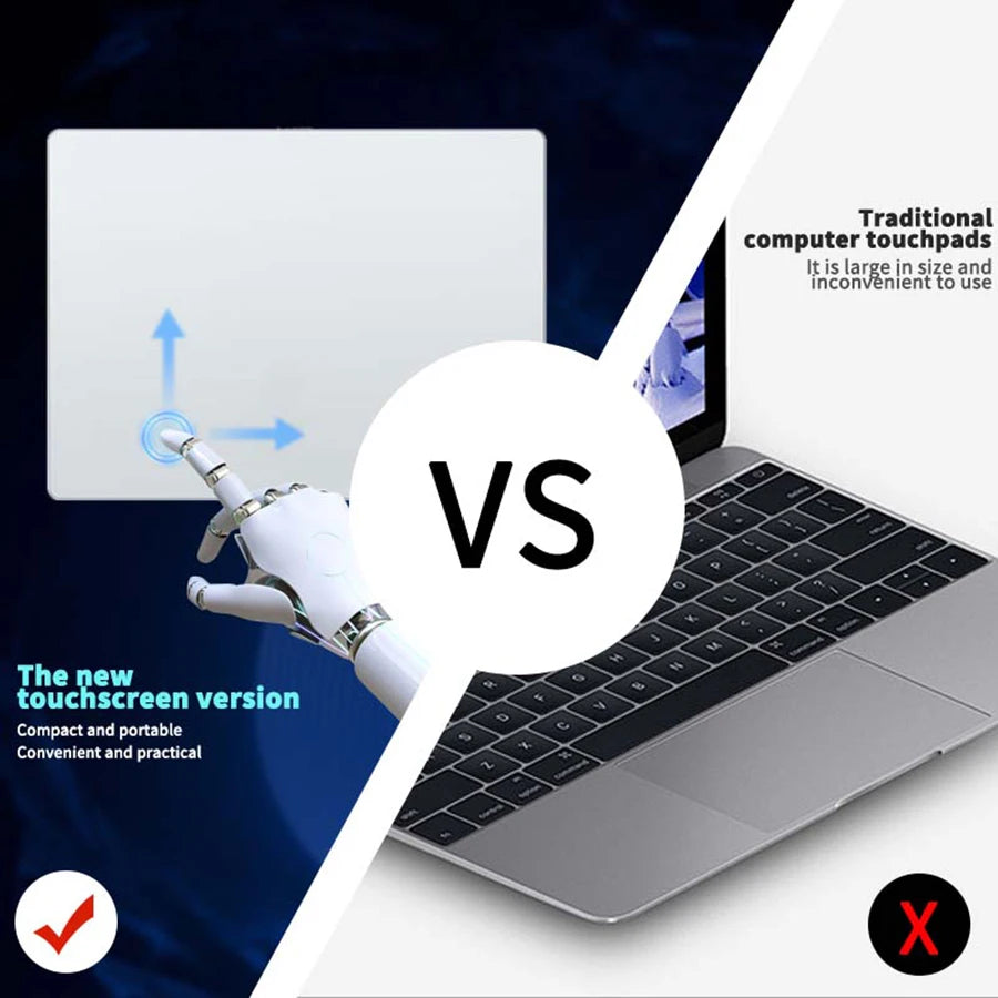 Slim Alloy Wired Multi-TouchTrackpad SlimTempered Glass Surface High Precision Wired Touchpad for Windows 10/11 PC Laptop