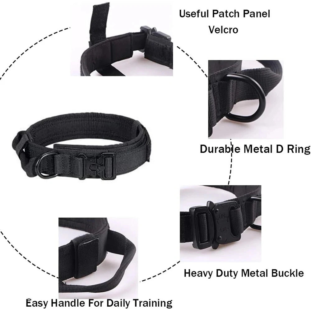 Big Dog Harness Vest Breathable Easy Handle Tactics Dog Collar Medium Strong Nylon Elastic Pet Dog Leash