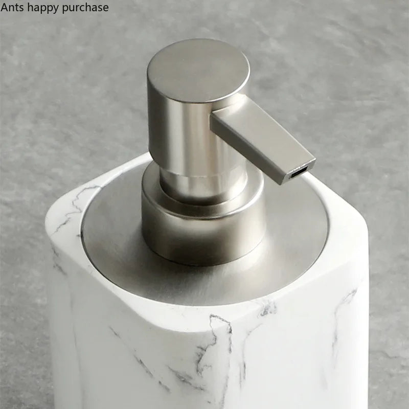 Bathroom Four Piece Set Resin Marble Bathroom Set Wash Sets Lotion Bottle Mouthwash Cup Cotton Swab Box Tray Soap Dispenser