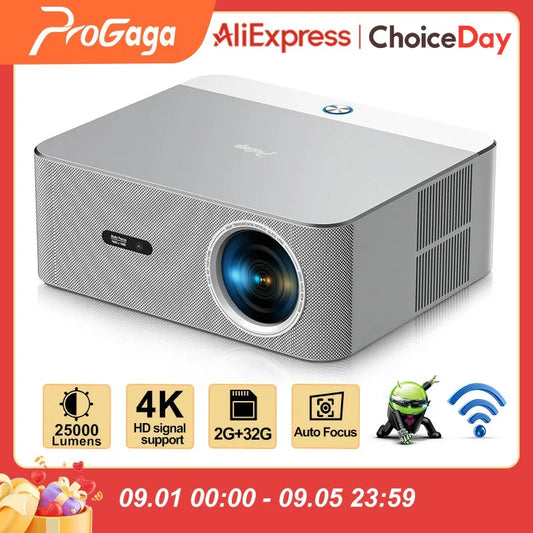 PROGAGA PG610W Full HD 1080P Android Projector 4K WiFi 2G 32G PG610 Beamer Home Theater Meeting Game Portable Video Projector
