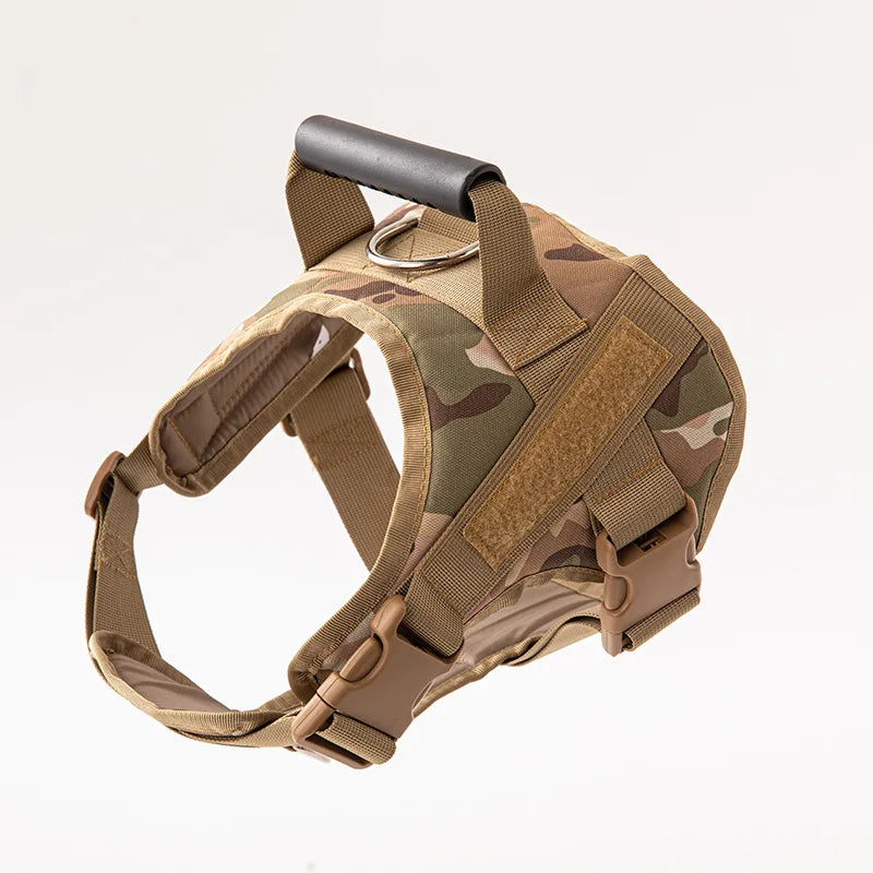 Big Dog Harness Vest Breathable Easy Handle Tactics Dog Collar Medium Strong Nylon Elastic Pet Dog Leash