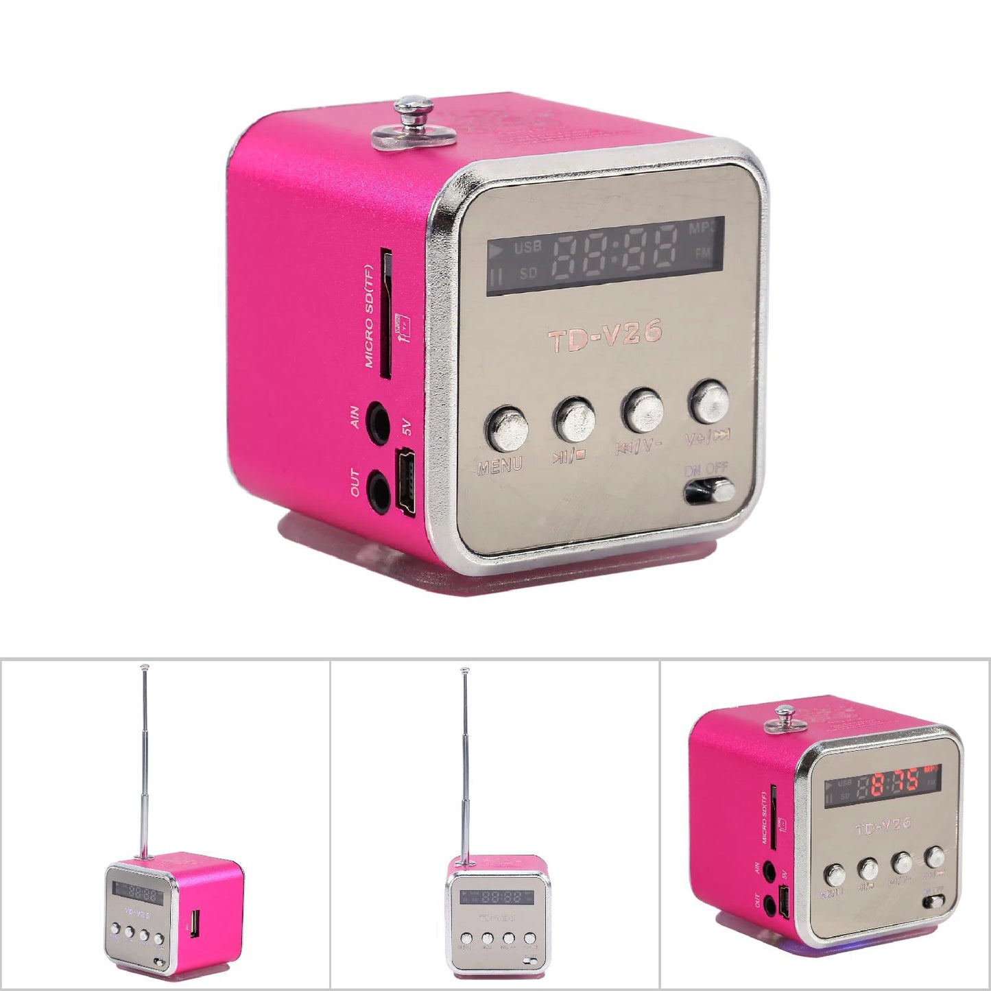 Music Player  Speaker Music Player  Speaker Music Player Portable FM Radio PC Fashion Support TF Card and U Disk