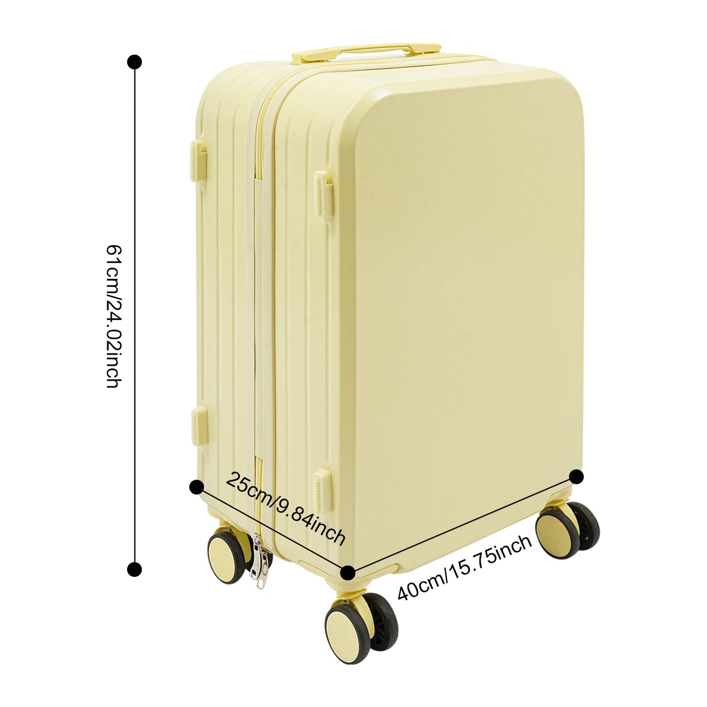 24" Check-In Luggage with Cup Holder&USB Port, Lightweight Suitcase, 360° Spinner Wheels for Travel