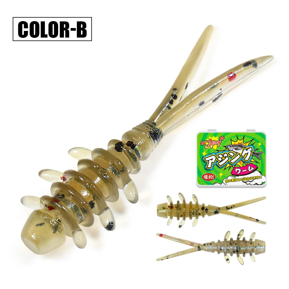 Rosewood 25mm Micro Worm Soft Fishing Lure TPR Floating Silicone Plastic Swimbait Softbait For Catching Horse Mackerel 20pcs/Box