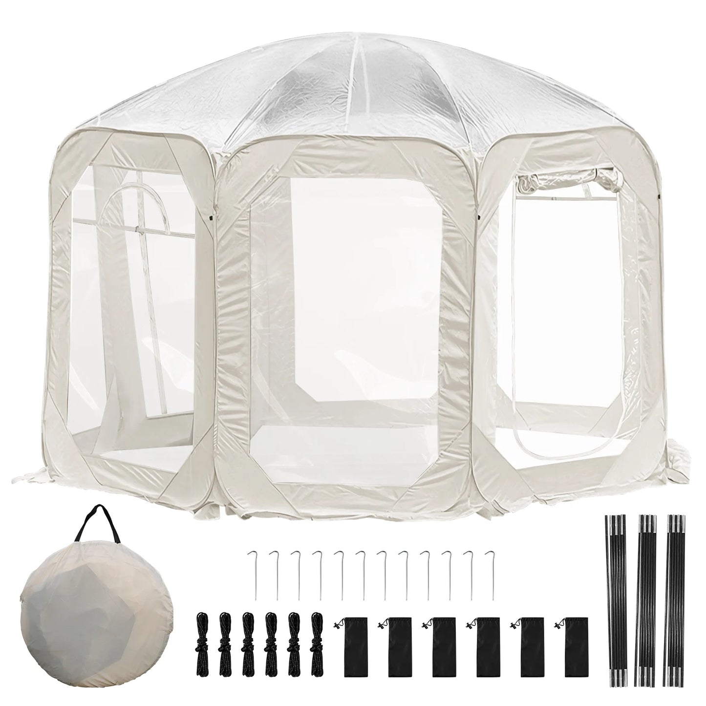 Outdoor Transparent Tent Portable Folding Camping Thickening Tent Starry Sky Bubble House Shade Winter Sunshine Wind/Waterproof