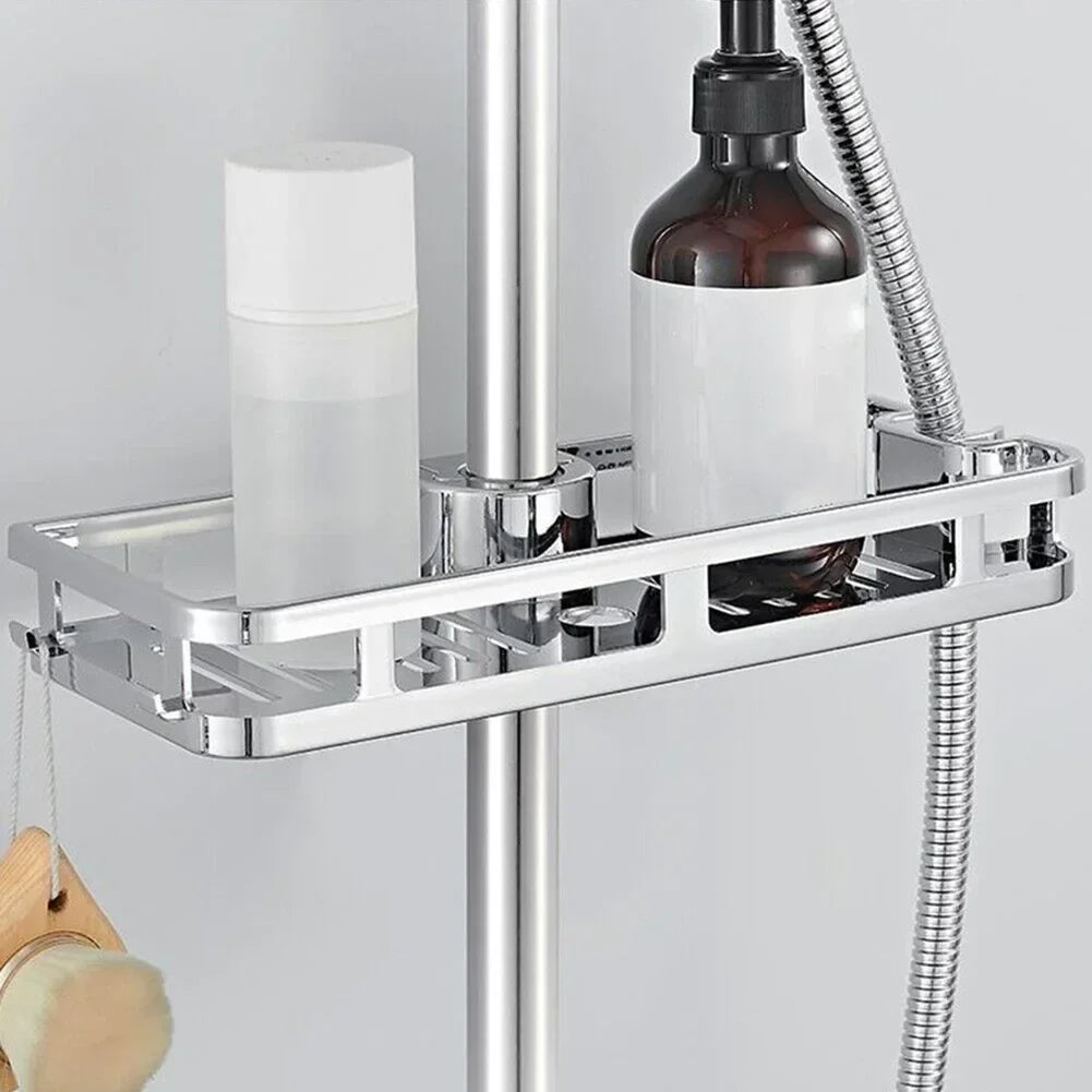 1 Bathroom Storage Shelf Bathroom Hanging Pole Shower Basket Tidy Storage Shelf 285x110mm Organiser Tray Rack Bathroom Fitting