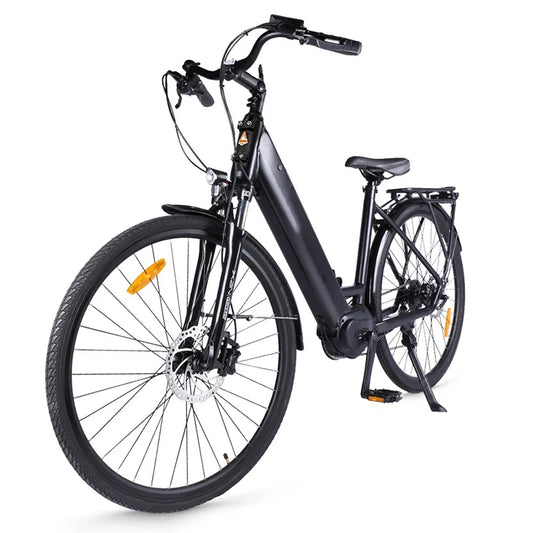 Accolmile Black / White Electric Bike Powerful 250W City Ebike With BAFANG Mid Motor 700C Adult Electric Bicycle Mens Womens