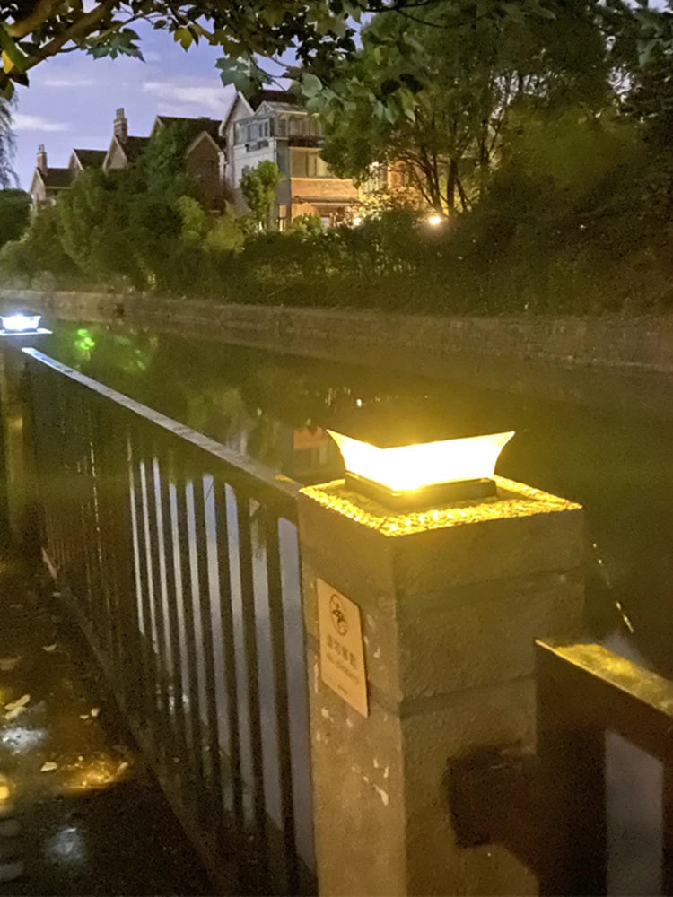 Solar Light Fence Gate Pillar Head LED Lamp 6500K/2800K Landscape Garden Solar Night Light Courtyard Landscape Garden Decoration