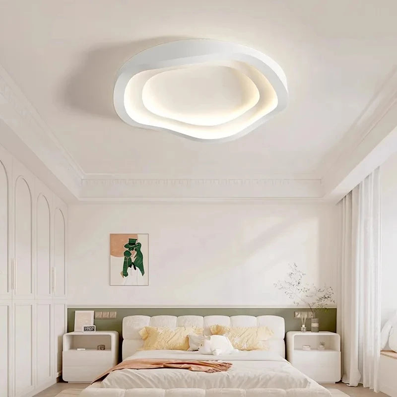 Modern LED Ceiling Light Bedroom Study Ceiling Lamp Minimalist Creativity Round White Art Design Home Decor Lighting Fixture