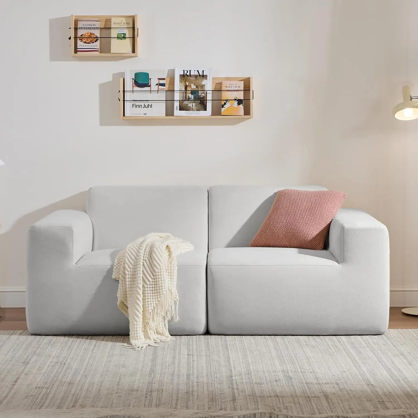 Modular Sectional Sofa,101" Grey Polyester 3-Seater Couch, Deep Seat & Wide Armrest, Perfect for Living Room & Apartment