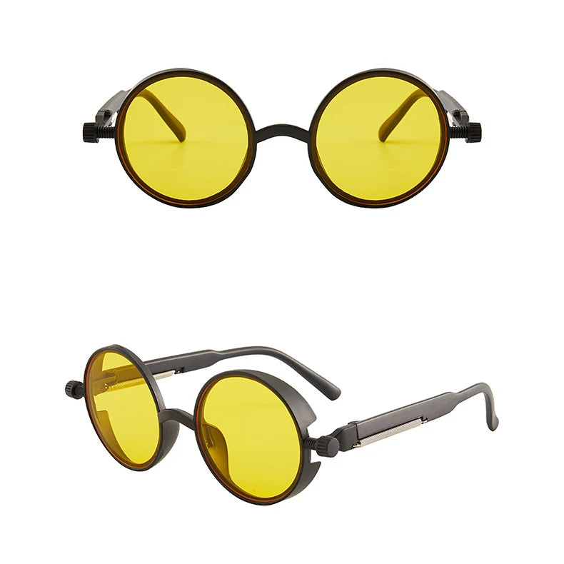 Steampunk Sunglasses Men Women Fashion Round Glasses Vintage Sun Glasses High Quality Unisex Cycling Glasses Motorcycle Goggles