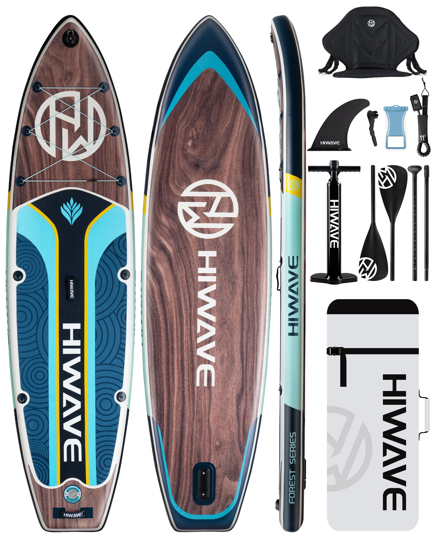 HIWAVE Waterproof Inflatable Paddle Sup Board Adult Standing Style Aquatic Fishing With Accessories SUB MYBOAT