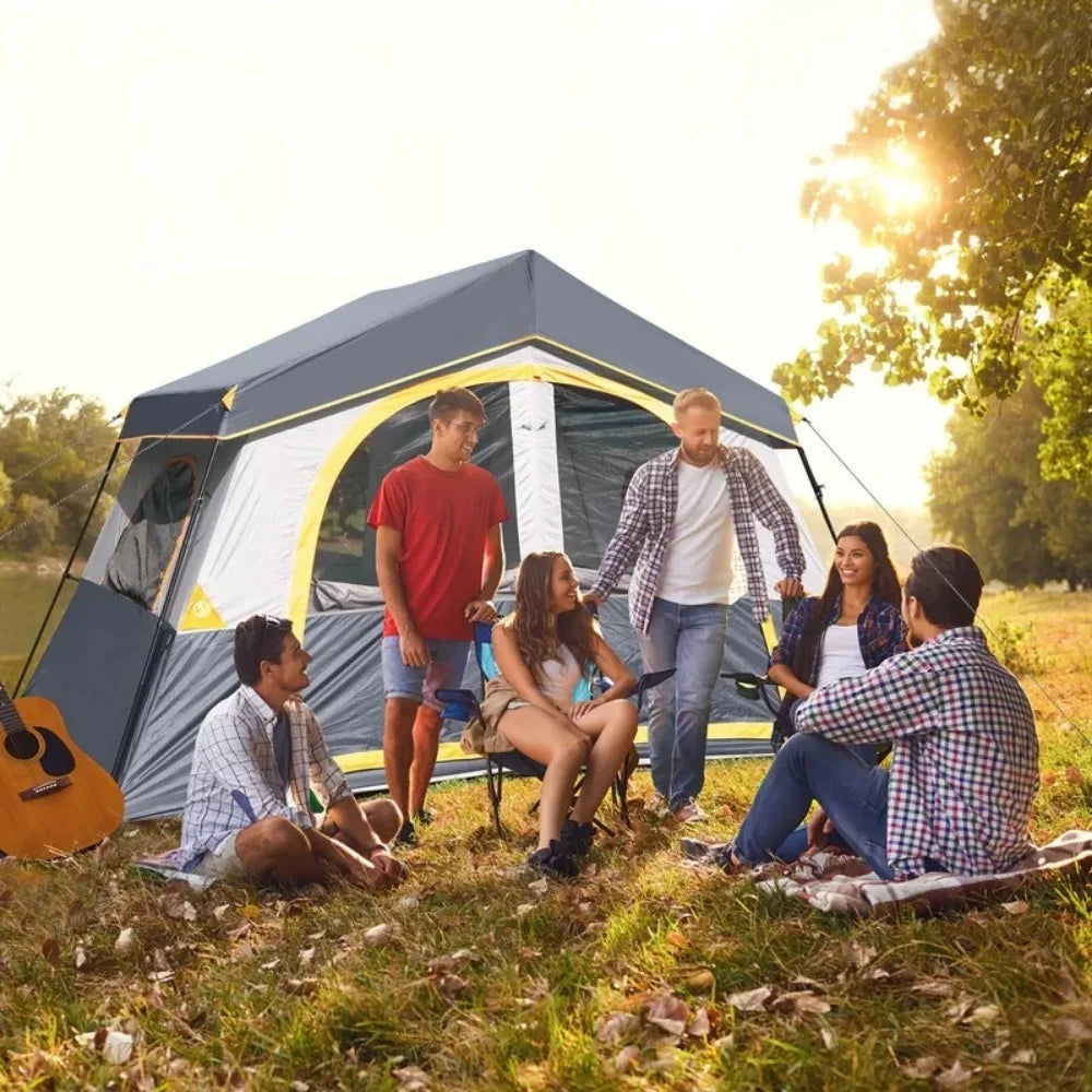 8 Person Camping Tent - Portable Family Cabin Tent for Camp, Outdoor for Hiking, Backpacking,Windproof Fabric Camp Tent