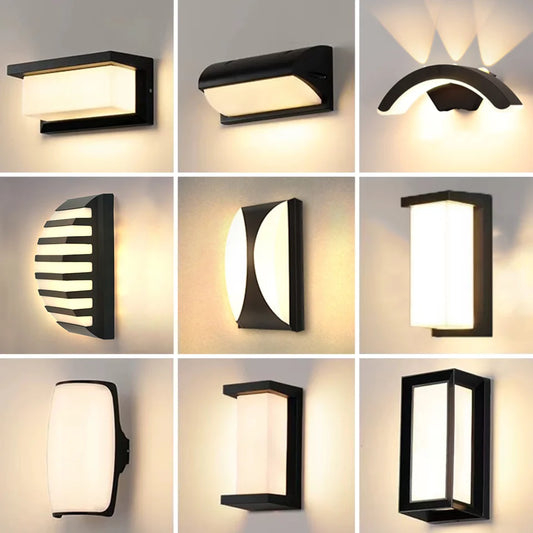LED Outdoor Wall Light Wall Lamp Motion Sensor AC110V 220V Waterproof Modern Indoor Home Balcony Path Porch Garden Decoration