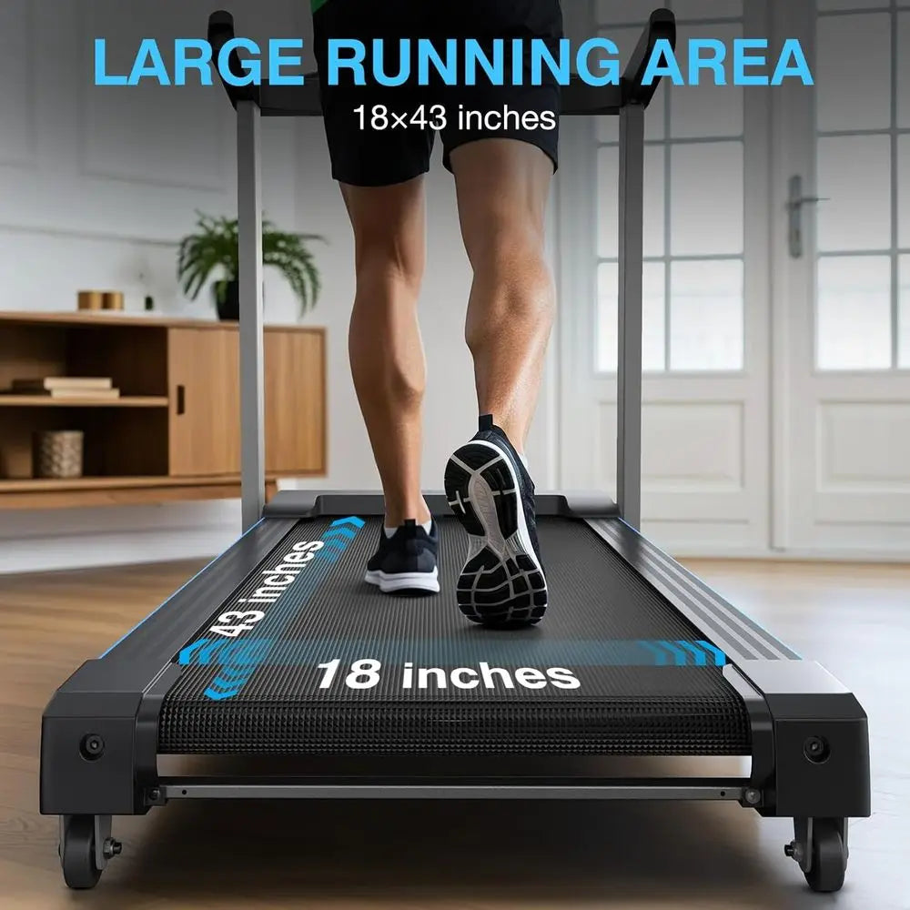 High-Capacity Auto Incline Treadmill, 8.7MPH, 4.0HP, 400+LBS, Smart Voice, KINOMAP Compatible, 95% Assembled, BPM & Music Featur