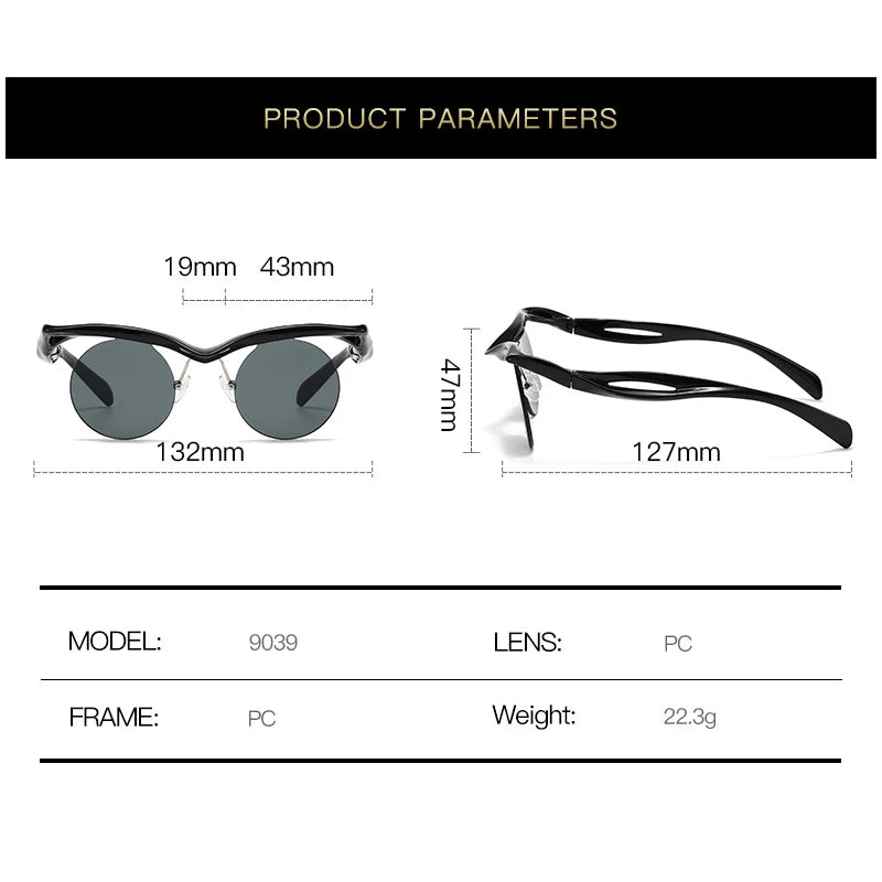 Women Fashion Round Sunglasses Designer Special-shaped Sun Glasses For  Men Round Rimless Outdoor Party Accessory Unisex Eyewear