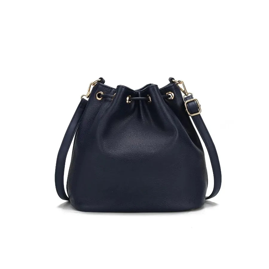 MKF Collection Larissa Vegan Leather Women's Bucket Bag with Wallet Bucket Handbag Tote Shoulder Crossbody for Women