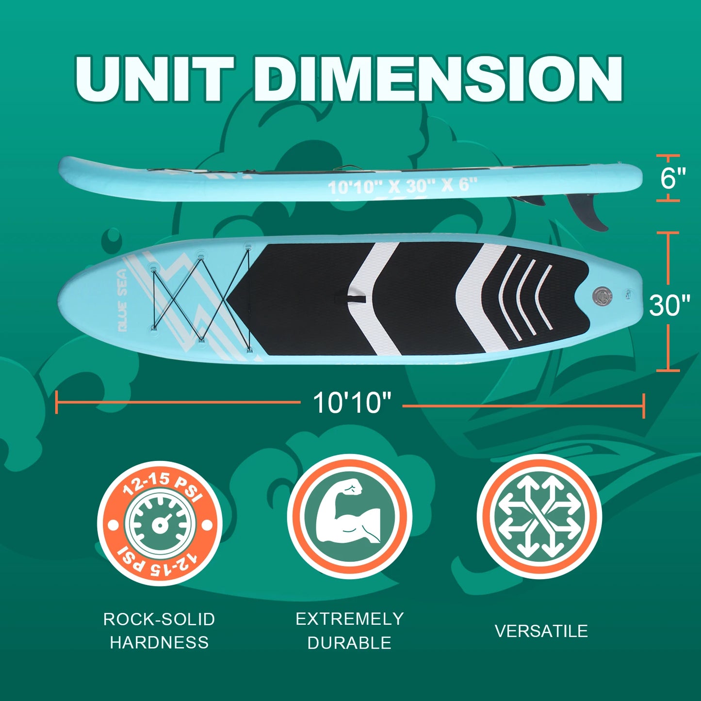 Inflatable Stand Up Paddle Board,10'10''×30"×6" PVC SUP Board, Extra Stable Design, Backpack/Paddle/Pump