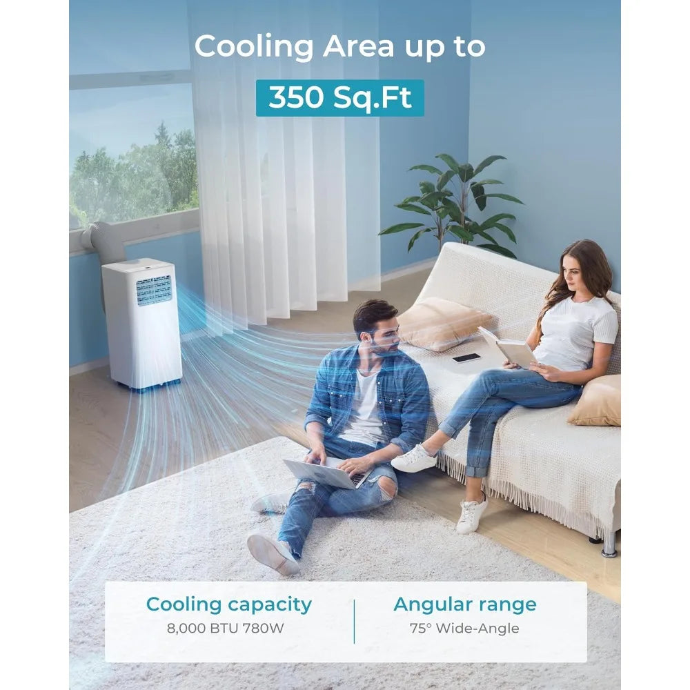 3-in-1 portable cooling air conditioner with dehumidifier, fan, sleep mode, remote control and 24-hour timer